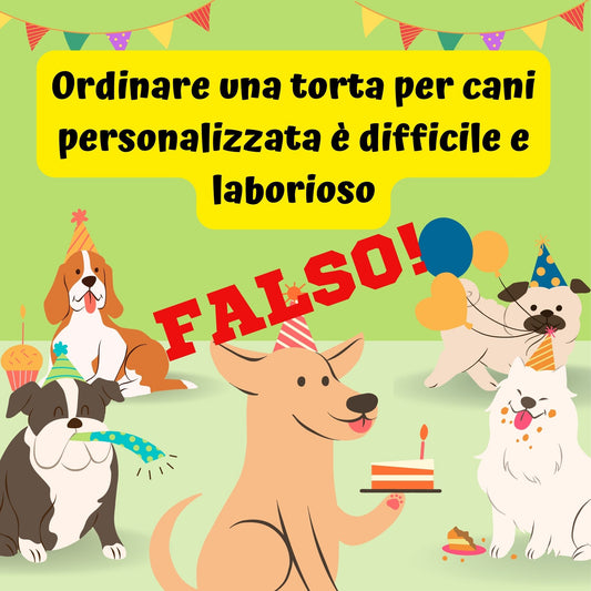 Ordinare una torta per cani personalizzata è difficile e laborioso. FALSO